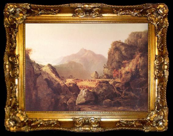 framed  Thomas Cole scene from Last of the Mohicans (nn03), ta009-2